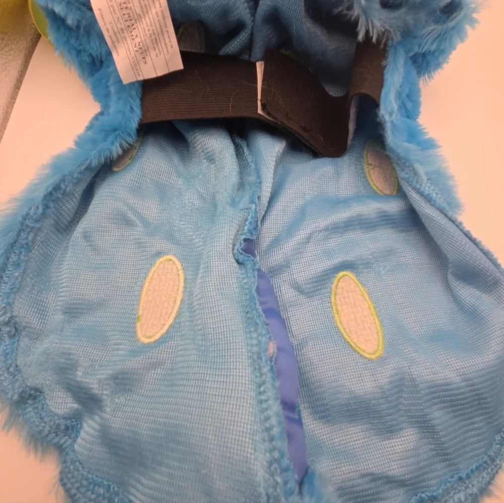 Sweet Cheeks Blue Green Monster Hooded Dog Costume Large